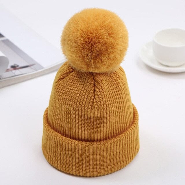 Prestige Pompom Beanie Accessories + Essentials Baby Boujee Tan 