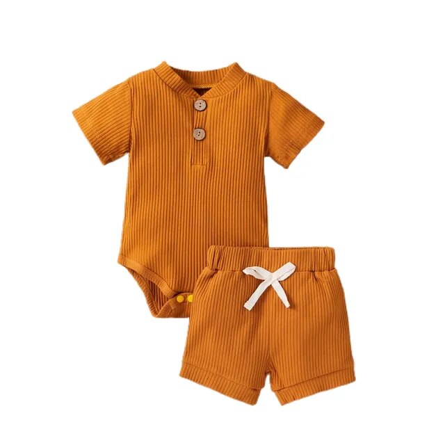 Infant Knit Romper Shorts Set