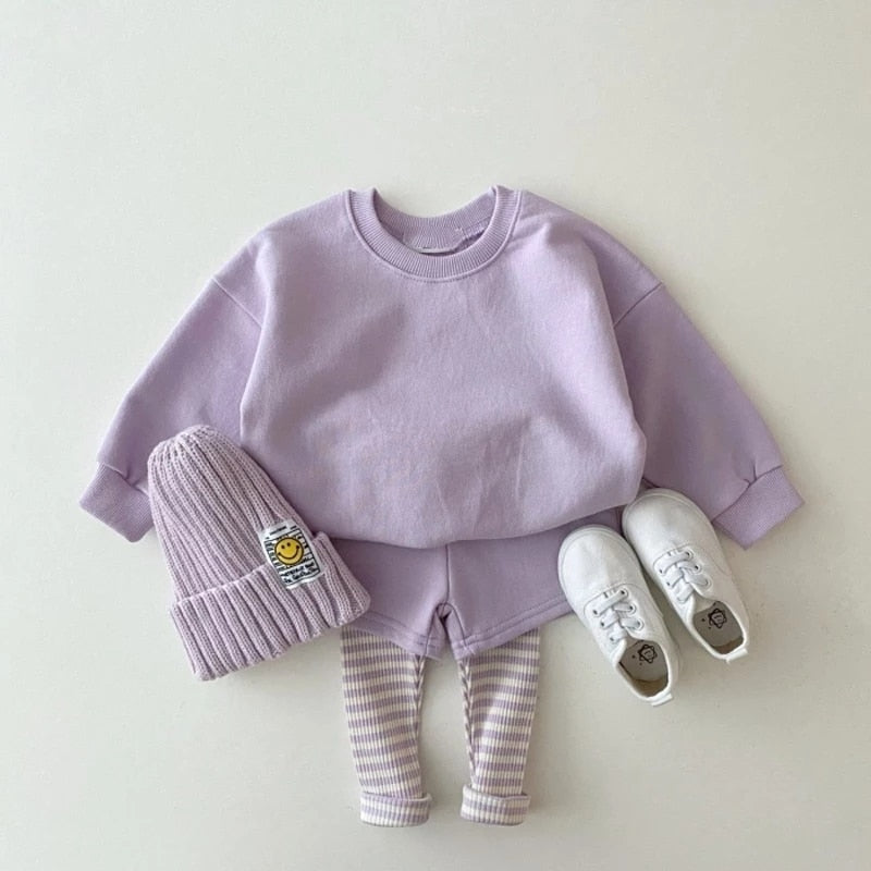 Snug Baby Sweater & Pants Set Newborn + Infant Baby Boujee Lavender 6M 