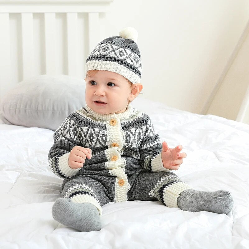 Cozy Winter Baby Romper