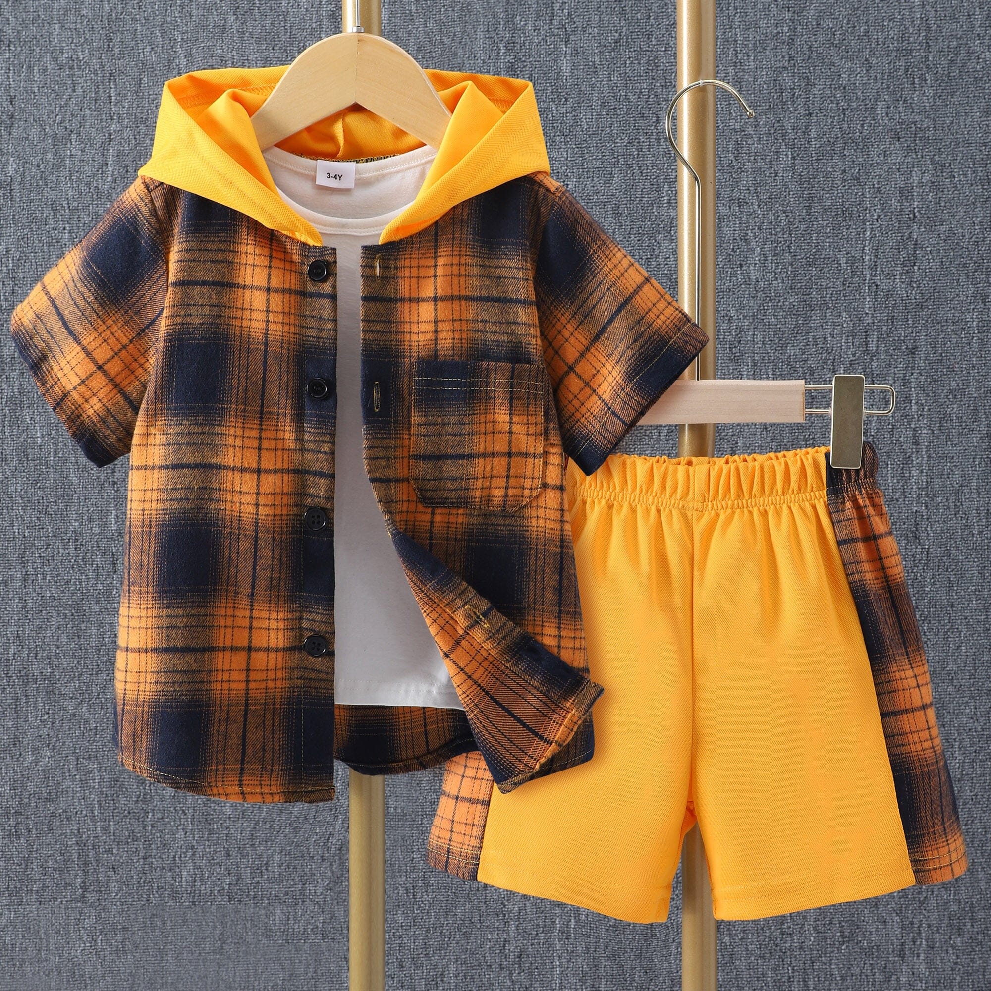 Sunny Side Shorts & Hoodie Boys Clothing Baby Boujee Orange 3-4Y 