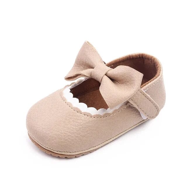 Tiny Toes Bowtique Shoes + Socks Baby Boujee Khaki 0-6M 