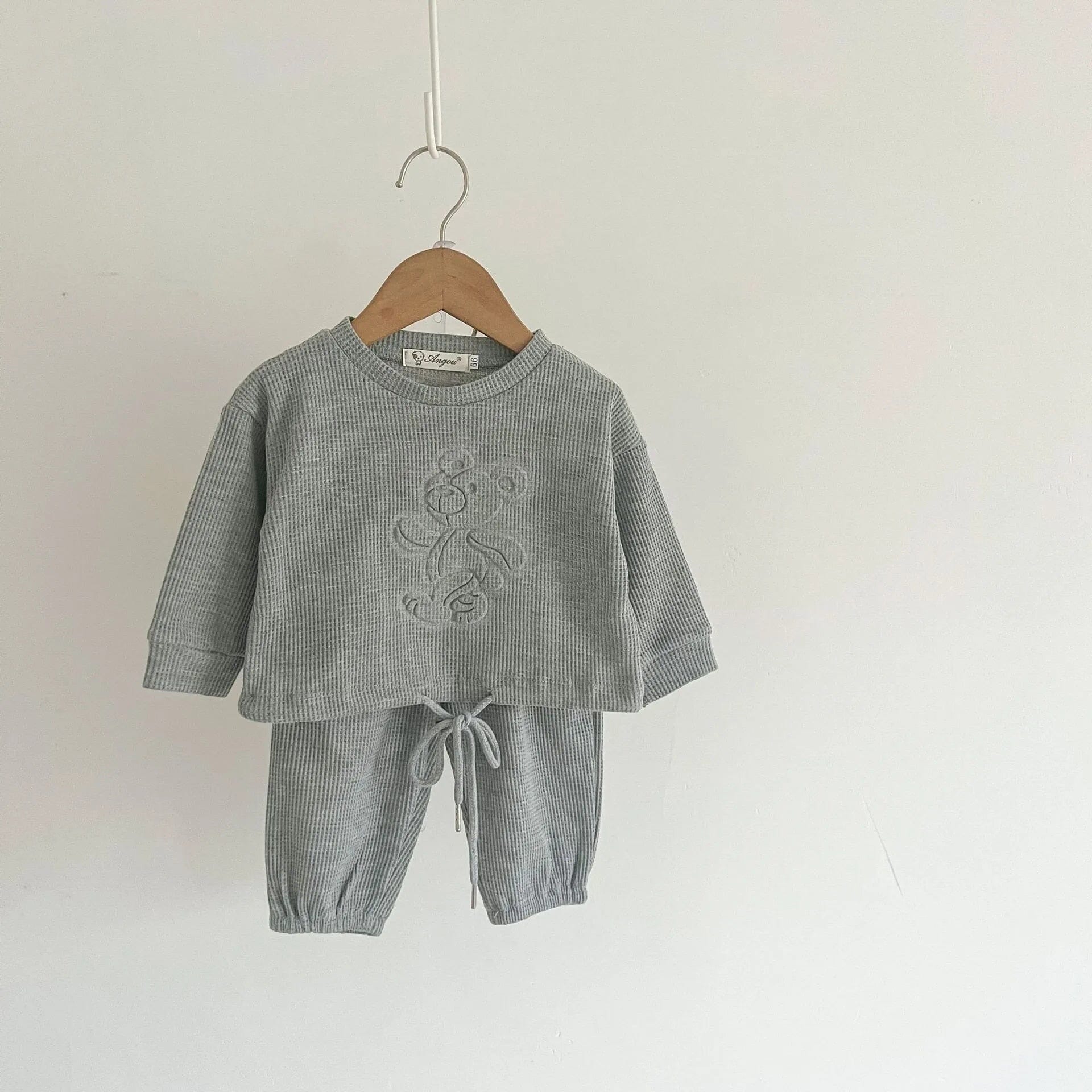 Cozy Cotton Waffle Set Unisex Clothing Baby Boujee Grey 6-9M 