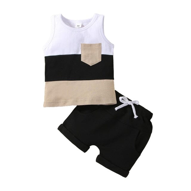 Beach Comber Combo Boys Clothing Baby Boujee Black + Tan + White 6M 