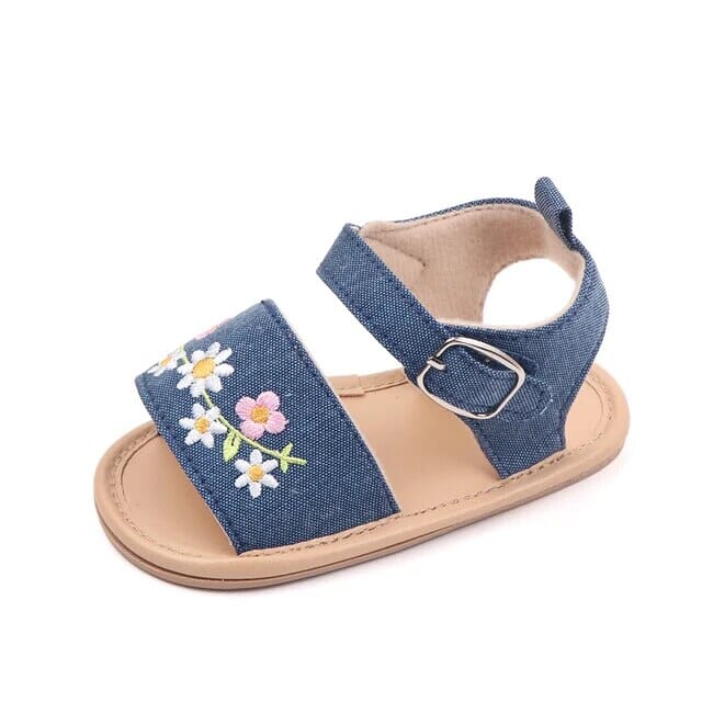 Blossom Breeze Summer Sandal Shoes + Socks Baby Boujee Denim 0-6M 