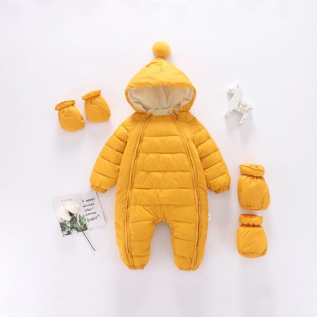 Polar Puff Jumpsuit Newborn + Infant Baby Boujee Yellow 6M 