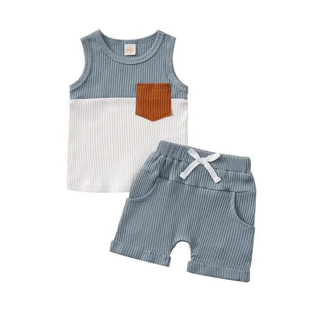 Baby Boys Summer Sleeveless Outfits Boys Clothing Baby Boujee Blue 6M 