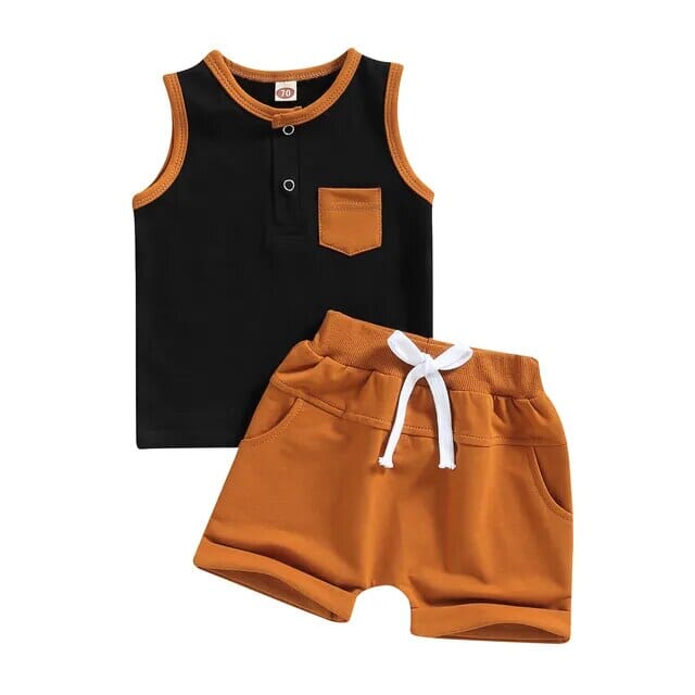 Casual Summer Set Boys Clothing Baby Boujee Orange 3-6M 