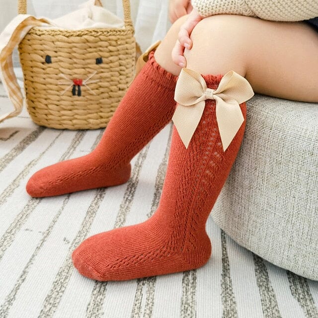 Spanish Style Cotton Mesh Socks Shoes + Socks USAdrop Burnt Orange S 