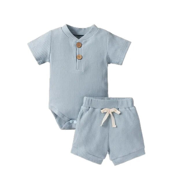 Infant Knit Romper Shorts Set