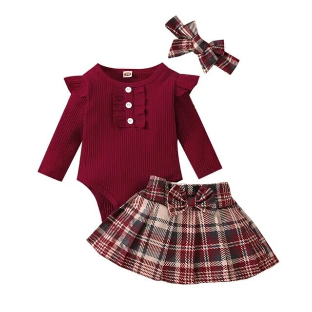 Tiny Tutu Delight Set Girls Clothing Baby Boujee Red 0-3M 