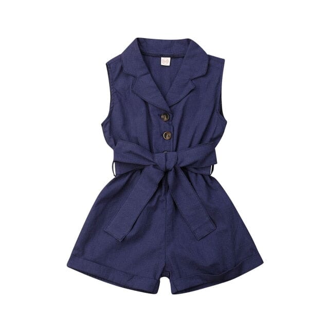 Beach Breeze Jumpsuit Girls Clothing Baby Boujee Navy Blue 2T 