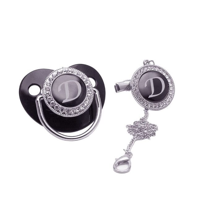 Luxe Baby Pacifier – Black & Silver Accessories + Essentials USAdrop 