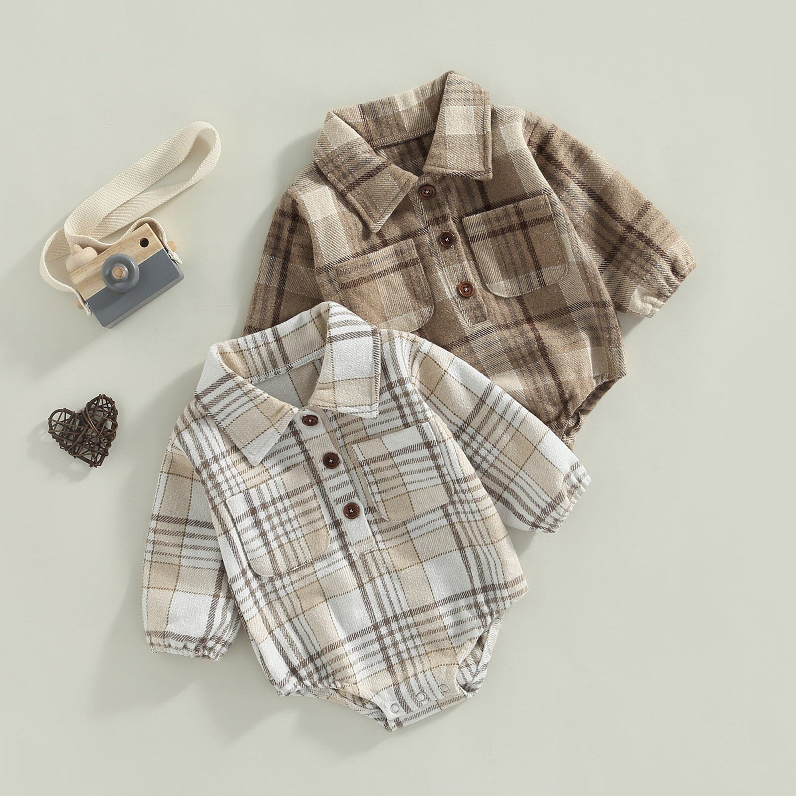 Timeless Plaid Print Romper Newborn + Infant Baby Boujee 