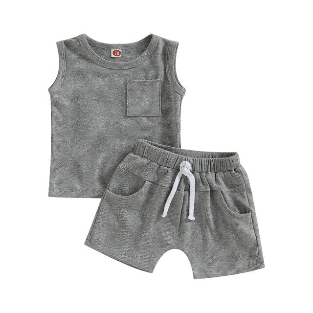 Tiny Treasures Knit Ensemble Boys Clothing Baby Boujee Grey 0-6M 