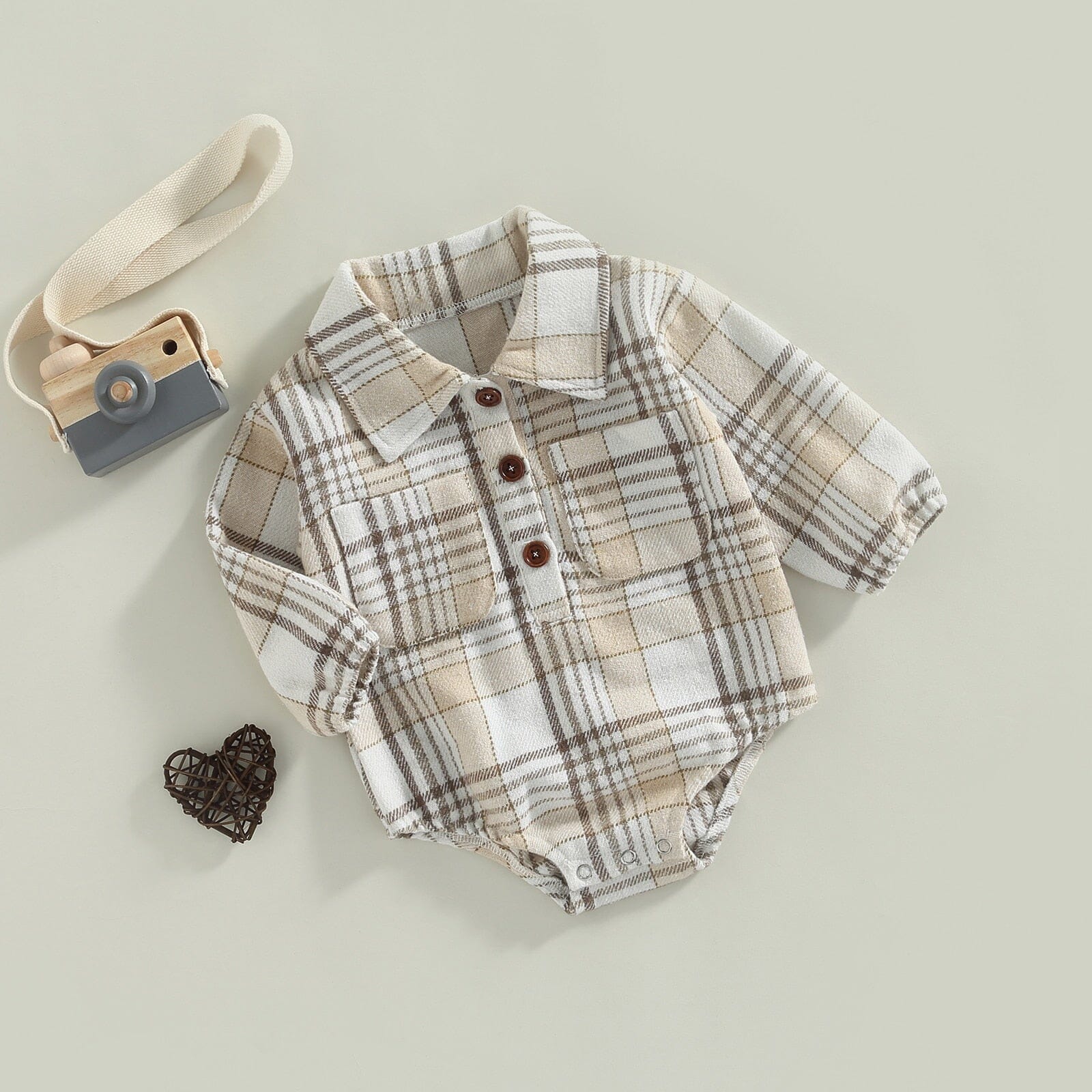 Timeless Plaid Print Romper Newborn + Infant Baby Boujee 