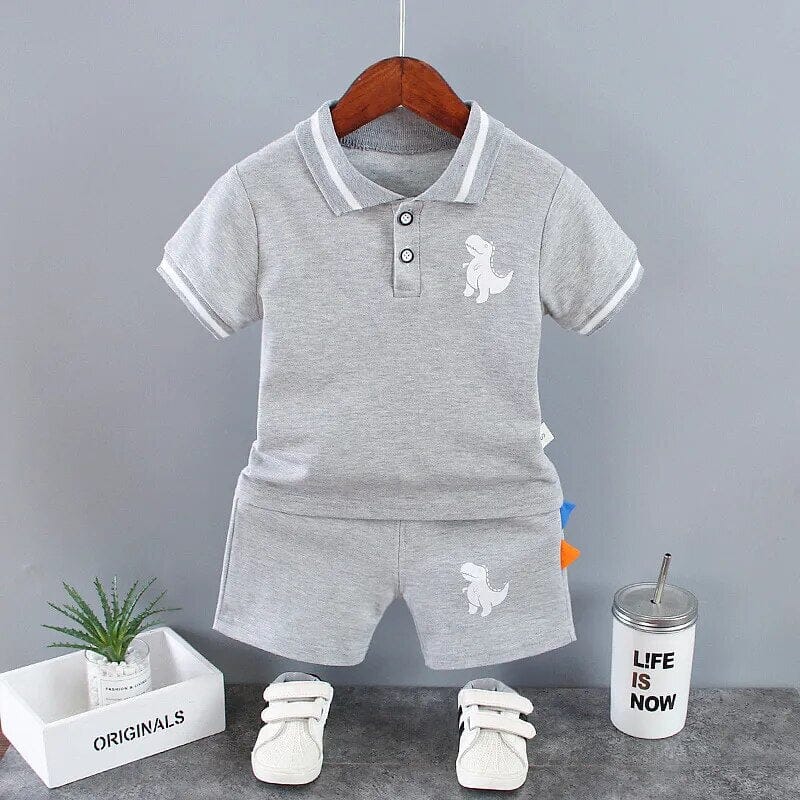 Dinosaur Set Boys Clothing Baby Boujee Grey 6-12M 