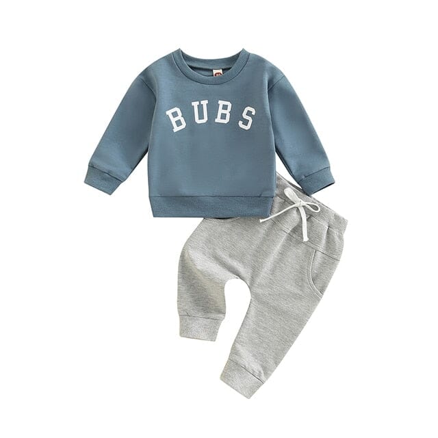 Bubs Set Boys Clothing Baby Boujee Blue + Grey 6M 