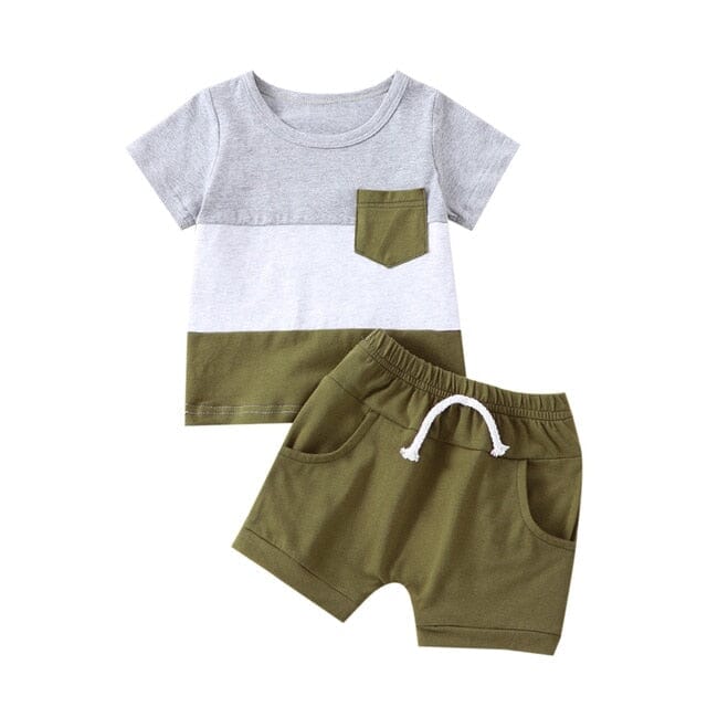 Summer Fun Set Boys Clothing Baby Boujee Khaki Green 6M 