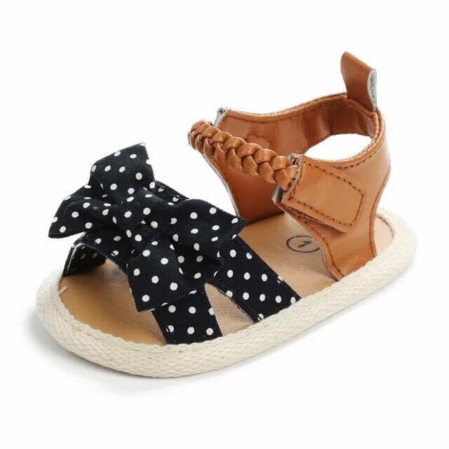 Butterfly Sandals Shoes + Socks Baby Boujee Polka Dot Noir + Caramel 4.3" (11cm) 