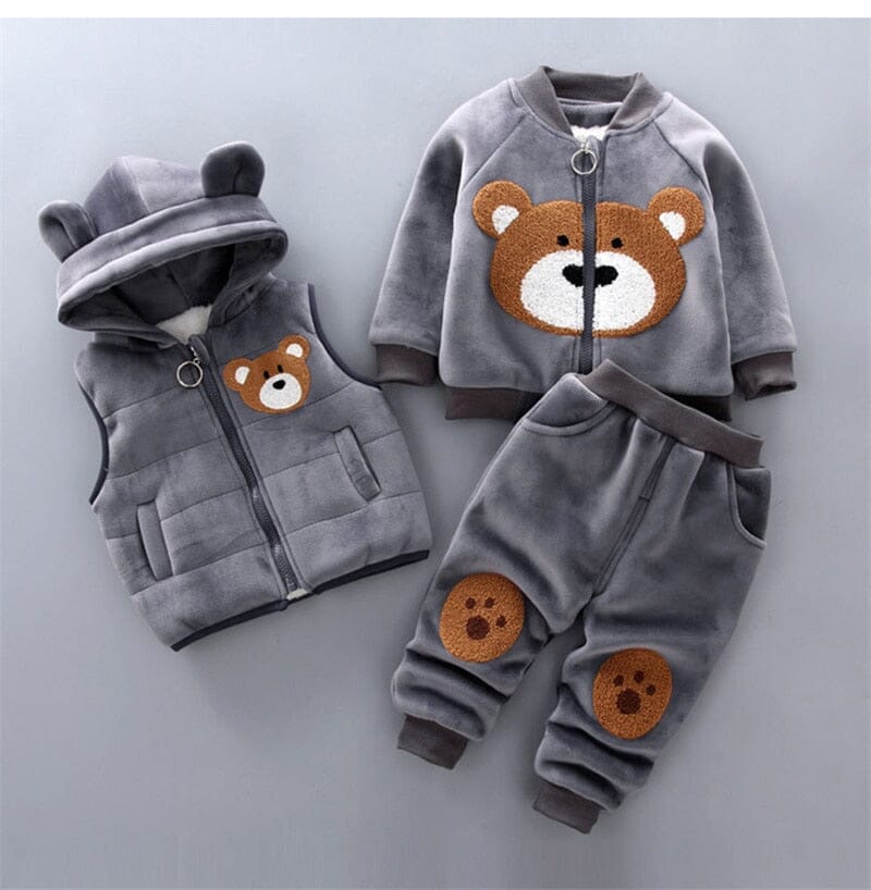 Little Bear Charmers Tracksuit Set Girls Clothing Baby Boujee Grey 6M 