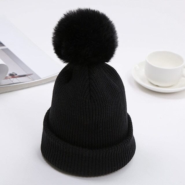 Prestige Pompom Beanie Accessories + Essentials Baby Boujee Black 