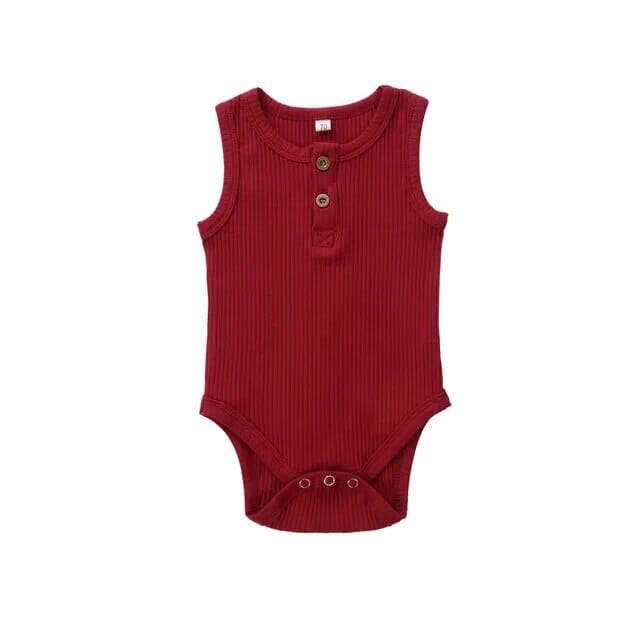 Newborn Sleeveless Knit Romper Newborn + Infant Baby Boujee Red 0-3M 