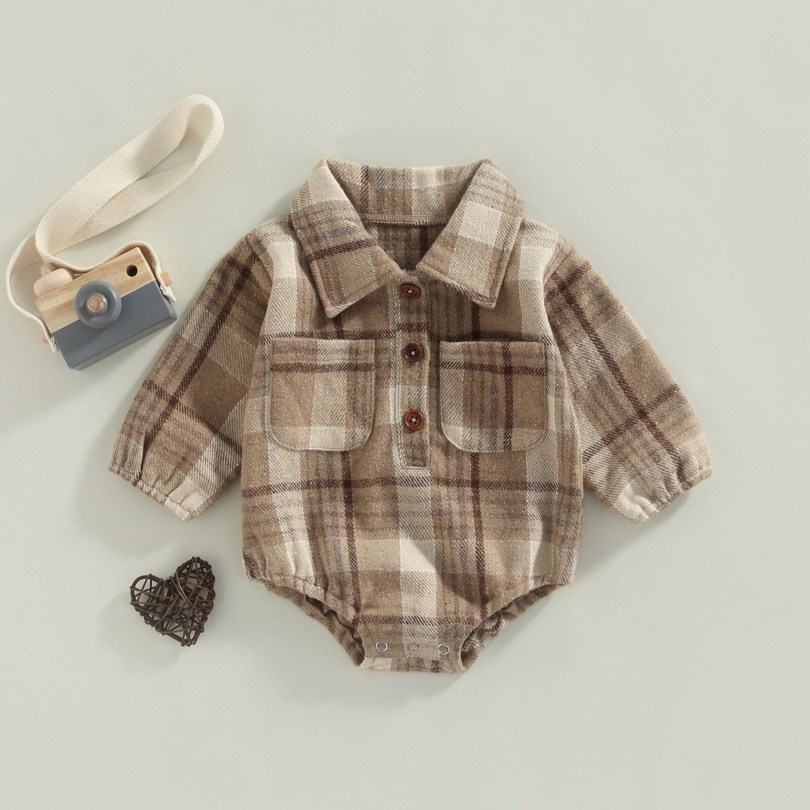 Timeless Plaid Print Romper Newborn + Infant Baby Boujee 