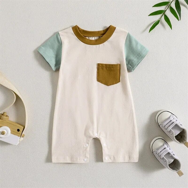 Baby's Summer Short Sleeve Romper Unisex Clothing Baby Boujee White Pocket 0-3M 