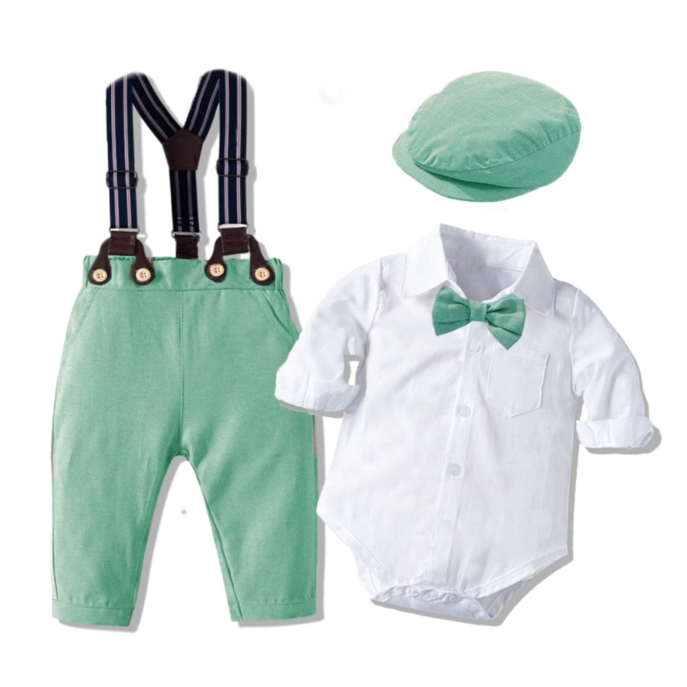 Stylish Suspenders Set Newborn + Infant Baby Boujee Green 3M 