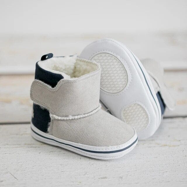 Warm & Fluffy Baby Booties Baby Boujee Grey 0-6M 