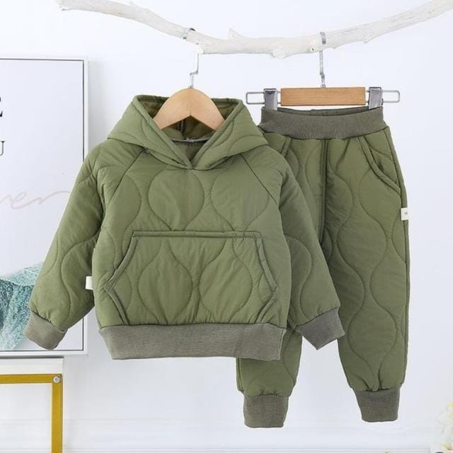 Quilted Kid Set Unisex Clothing USAdrop Green 12M 