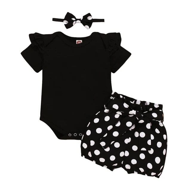 Tiny Trendsetter 3Pcs Girls Clothing Baby Boujee Black 3M 