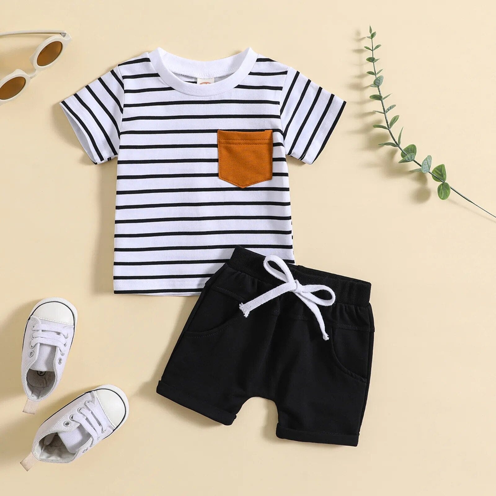 Toddler Striped Pocket Set Newborn + Infant Baby Boujee 