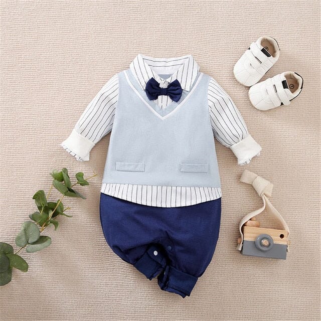 Regal Romper Newborn + Infant Baby Boujee Light Blue Set 0-3M 