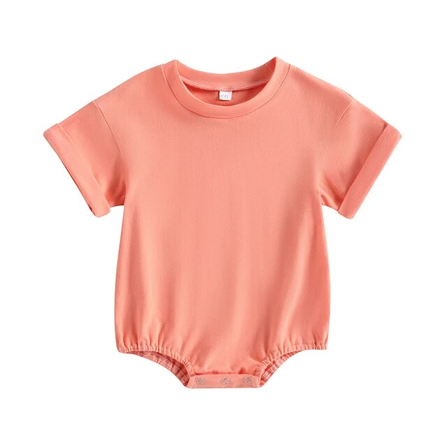 Summer Baby Solid Romper Unisex Clothing Baby Boujee Pink 6M 