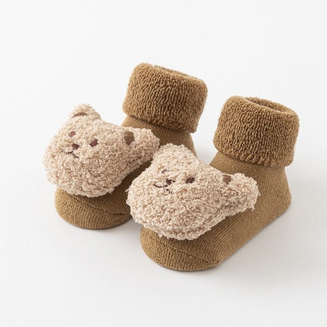 Baby Bear Shoe Sock Shoes + Socks USAdrop Coffee 0-1Y 