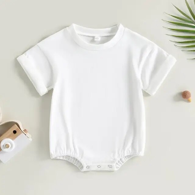 Oversized Bubble Romper Unisex Clothing Baby Boujee White 3M 