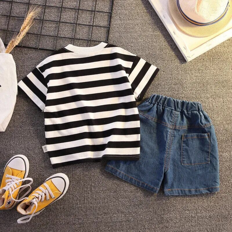 Baby Boy Summer Striped Outfit Set Boys Clothing Baby Boujee 