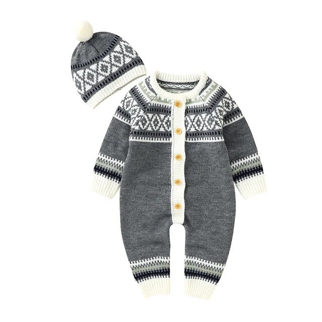 Cozy Winter Baby Romper