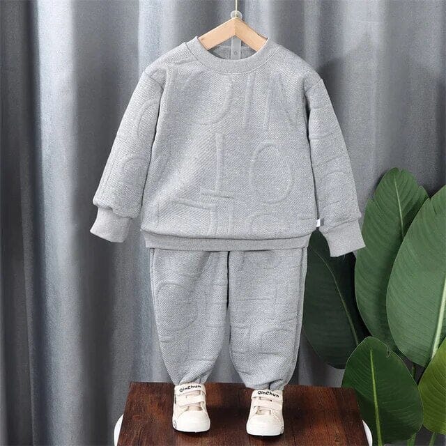 Warm Wonders Kid's Cozy Outfit Boys Clothing Baby Boujee Gray 2Y 