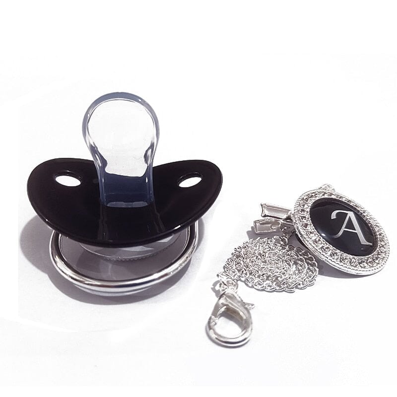 Luxe Baby Pacifier – Black & Silver Accessories + Essentials USAdrop 