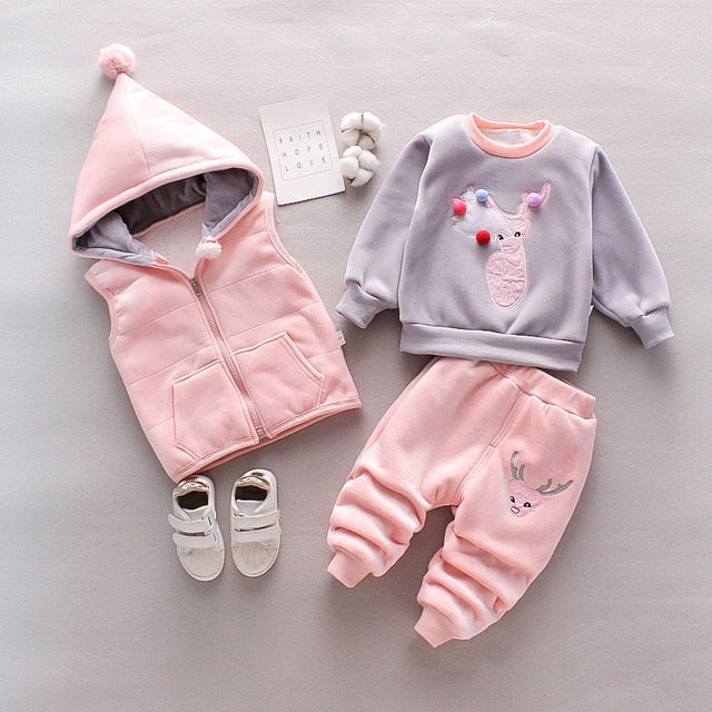 Adorable Baby Girls 3-Piece Tracksuit Set | Kids Clothes | Newborn ...