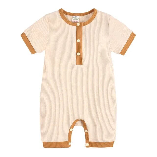 Summer Cotton Infant Romper Unisex Clothing Baby Boujee Beige 3M 