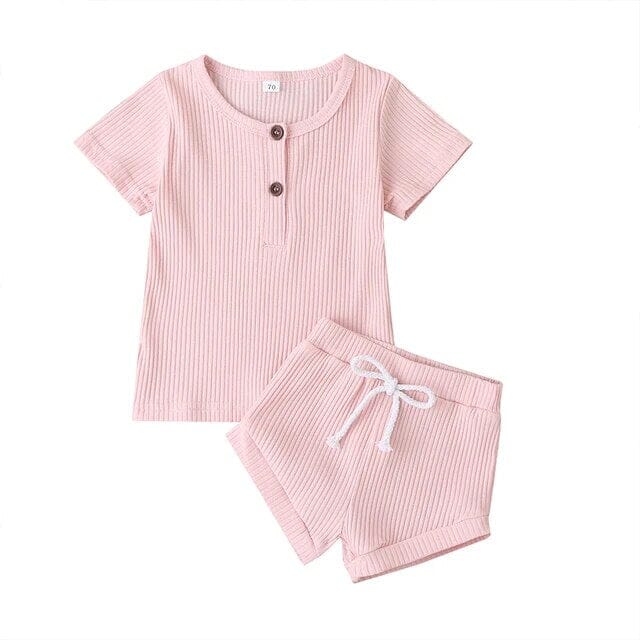 Buttoned Bliss Babywear Set Unisex Clothing Baby Boujee Pink 6-9M 