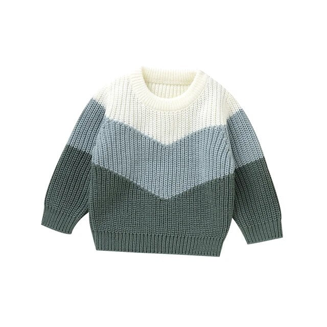 Cozy Patchwork Toddler Sweaters Unisex Clothing Baby Boujee Green 6M 