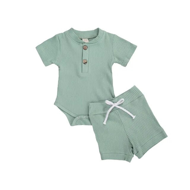 Infant Knit Romper Shorts Set